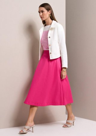 s.Oliver Midirock aus Popeline mit Elastikbund und Eingrifftaschen - pink