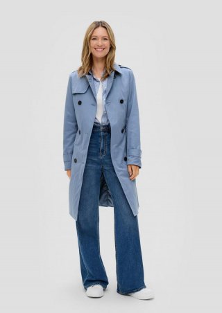 s.Oliver Langer Trench-Coat - blassblau