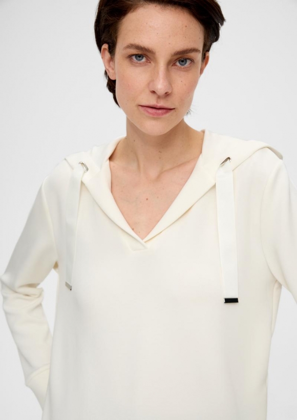 s.Oliver Hoodie aus weichem Modalmix - ecru