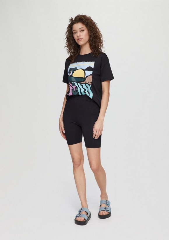 s.Oliver Leggings mit High-Rise-Bund - schwarz