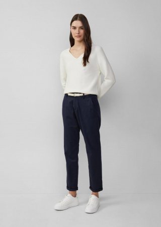 s.Oliver Chino mit geflochtenem Gürtel und Garment Dye - navy