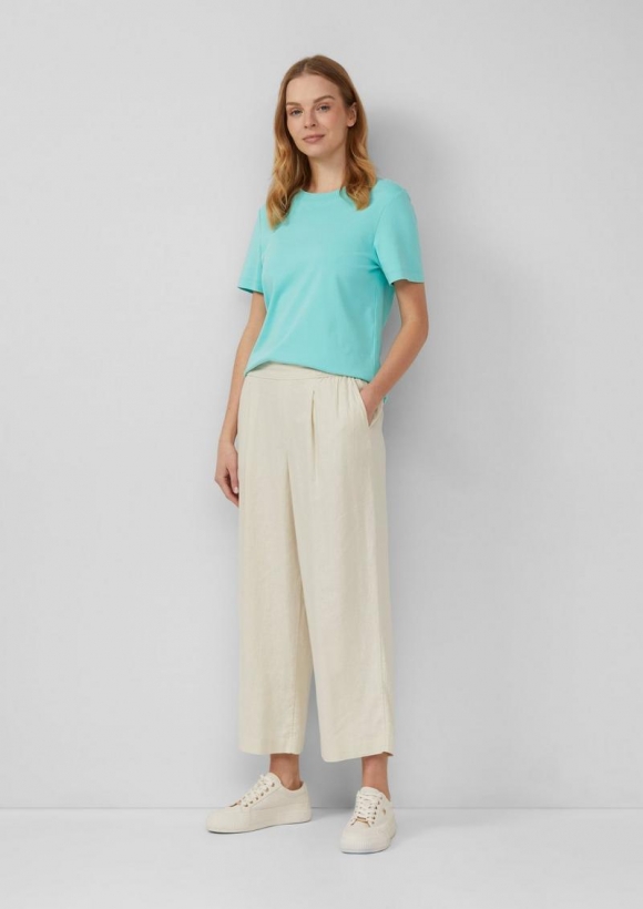 s.Oliver High-Rise Culotte aus Leinenmix im Relaxed Fit - beige