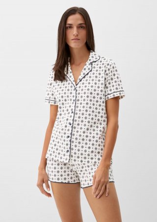 s.Oliver Kurzer Pyjama aus Jersey - ecru