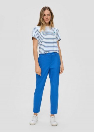 s.Oliver Elastische Hose mit Tapered Leg - royalblau