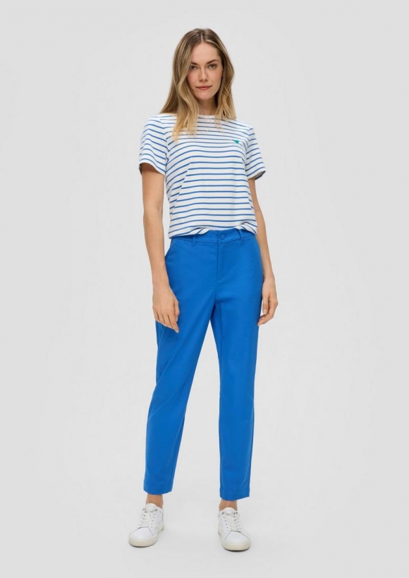 s.Oliver Elastische Hose mit Tapered Leg - royalblau