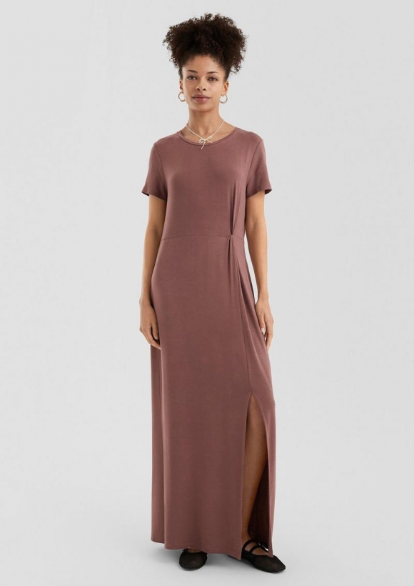 s.Oliver Jerseykleid aus Viskosmix - burgund