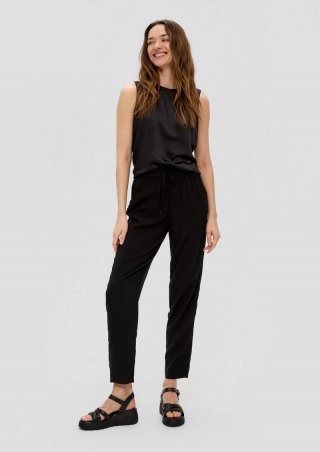 s.Oliver Ankle-Hose aus reiner Viskose - schwarz