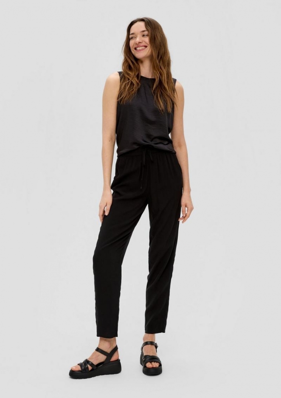 s.Oliver Ankle-Hose aus reiner Viskose - schwarz