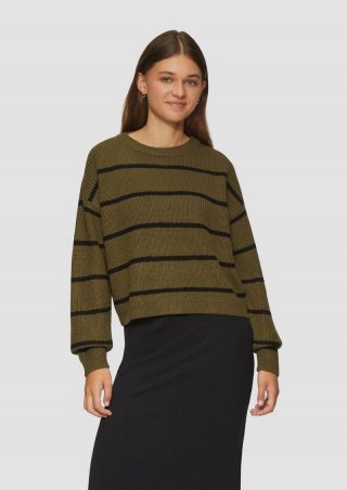 s.Oliver Strickpullover mit Ringeln - olivgrün