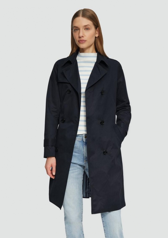 s.Oliver Trenchcoat mit Streifen-Futter - navy