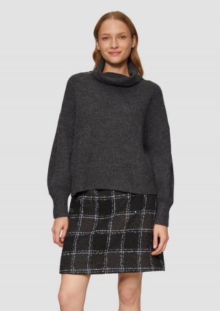 s.Oliver Oversized Pullover mit Rollkragen - dunkelgrau