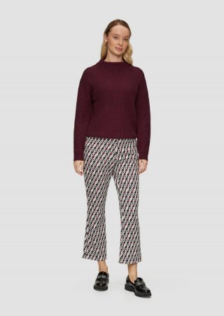 s.Oliver Slim-Fit-Hose mit Flared Leg und Elastikbund - schwarz