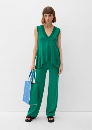 s.Oliver Relaxed: Hose aus Viskosemix - smaragd
