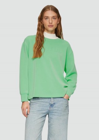 s.Oliver Scuba-Sweatshirt aus Modalmix mit 3D-Schriftzug - hellgrün