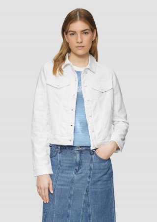 s.Oliver Elastische Jeansjacke mit seitlichen Eingrifftaschen - weiß