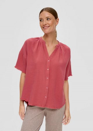 s.Oliver Pyjamashirt aus Musselin - korallrot