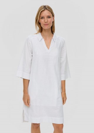 s.Oliver Relaxed Fit-Kleid aus Leinenmix - weiß