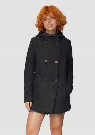 s.Oliver Jacke mit Kapuze in Wolloptik - tiefblau