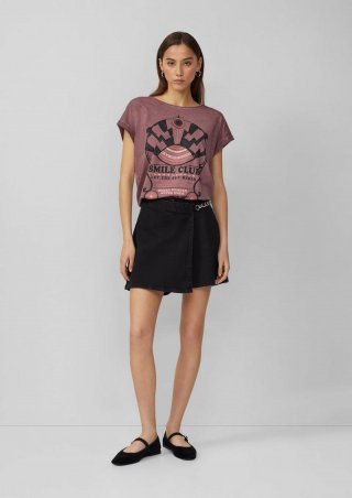 s.Oliver Denim-Skort mit Ketten-Detail - schwarz