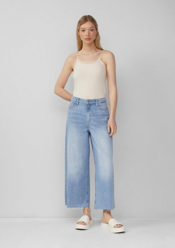 s.Oliver Jeans-Culotte Catie / Slim Fit / High Rise - hellblau