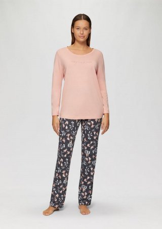 s.Oliver Kuschliger Pyjama mit Print-Details - rosa