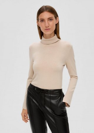s.Oliver Rollkragenpullover aus Viskosemix - beige