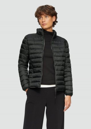 s.Oliver Leichte Jacke mit Steppung und Stehkragen - schwarz