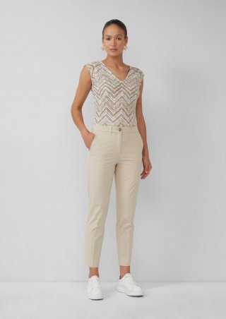 s.Oliver Chinohose aus Baumwollmix im Slim Fit - beige