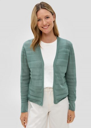 s.Oliver Cardigan mit Musterstruktur - helles petrol