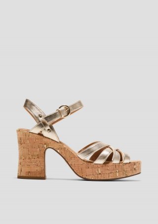s.Oliver Sandalen mit Blockabsatz - gold