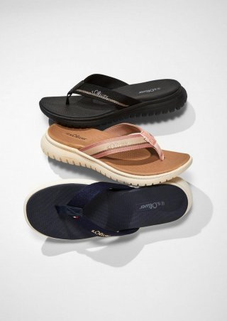 s.Oliver Sandalette mit Logoschriftzug - schwarz