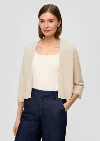 s.Oliver Kurze Strickjacke mit 3/4-Ärmel - beige