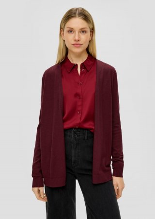 s.Oliver Longcardigan aus Baumwolle und Viskose - rubinrot