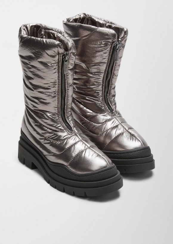 s.Oliver Boots in Metallic-Optik - silber