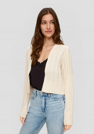 s.Oliver Strickjacke mit Strukturmuster - ecru