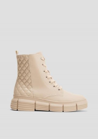 s.Oliver Stiefel mit Steppmuster - ecru