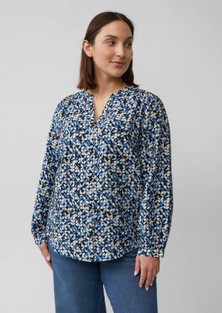 s.Oliver Strukturierte Bluse aus Viskosemix mit Raffung - navy