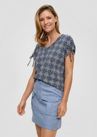 s.Oliver Ärmelloses Shirt mit Bindedetails an der Schulterpartie - tiefblau