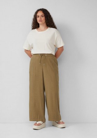 s.Oliver Wide Leg-Hose aus Leinenmix - braun