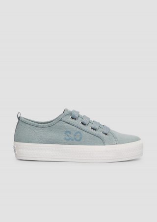 s.Oliver Denim-Sneaker mit Logo - hellblau