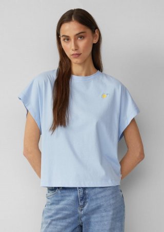 s.Oliver Lässiges Shirt mit überschnittener Schulter - hellblau