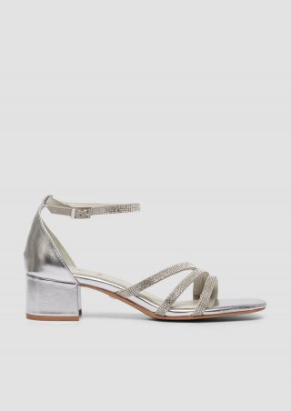 s.Oliver Sandalen mit Riemchen und Blockabsatz - silber