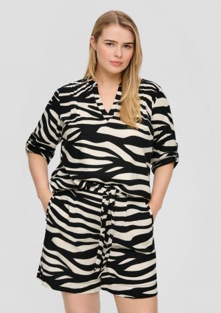 s.Oliver Shorts aus Leinenmix - schwarz