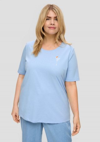 s.Oliver Jerseyshirt mit Printdetail - himmelblau
