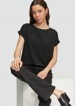 s.Oliver Loose Fit-Shirt im Lyocellmix - schwarz