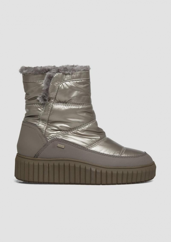 s.Oliver Warm gefütterte Boots mit Metallic-Effekt - grau