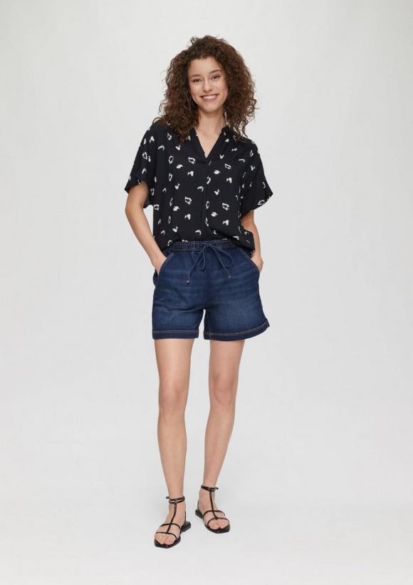 s.Oliver Jeans-Short / Mid Rise / Elastikbund - dunkelblau