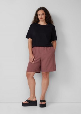 s.Oliver Shorts aus Leinen-Viskose-Mix - korallrot