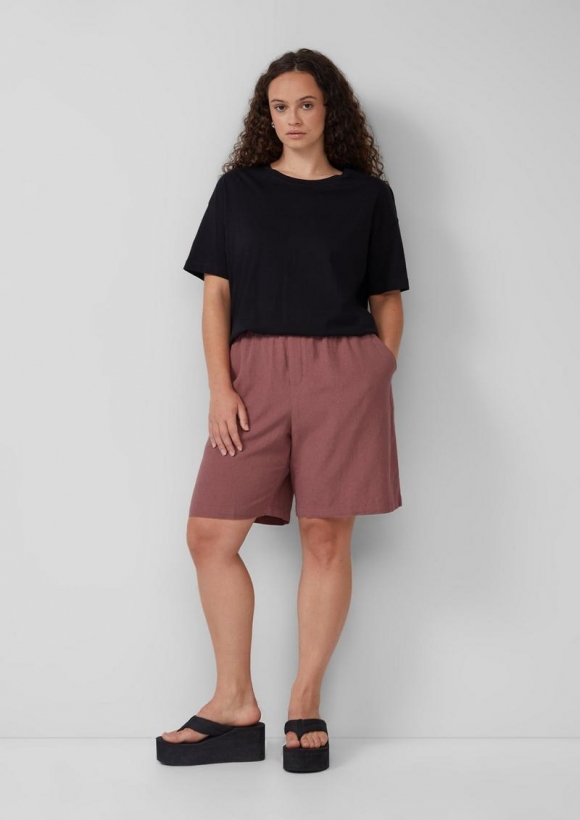 s.Oliver Shorts aus Leinen-Viskose-Mix - korallrot