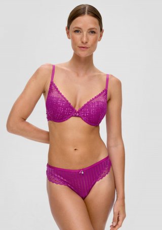 s.Oliver String in transparenter Streifenoptik - fuchsia